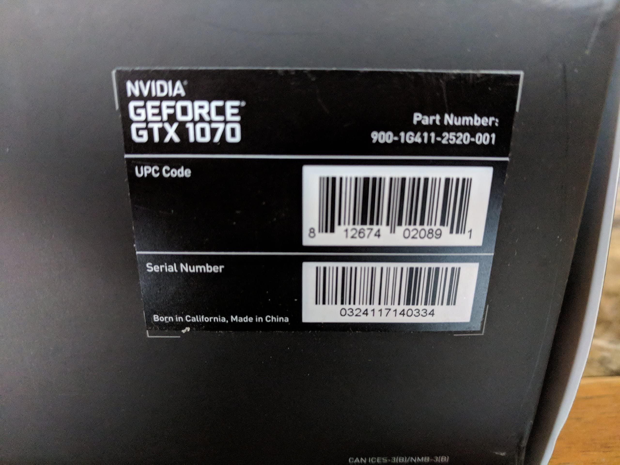 NVIDIA Nvidia GeForce GTX 1070 Founders Edition (Renewed)