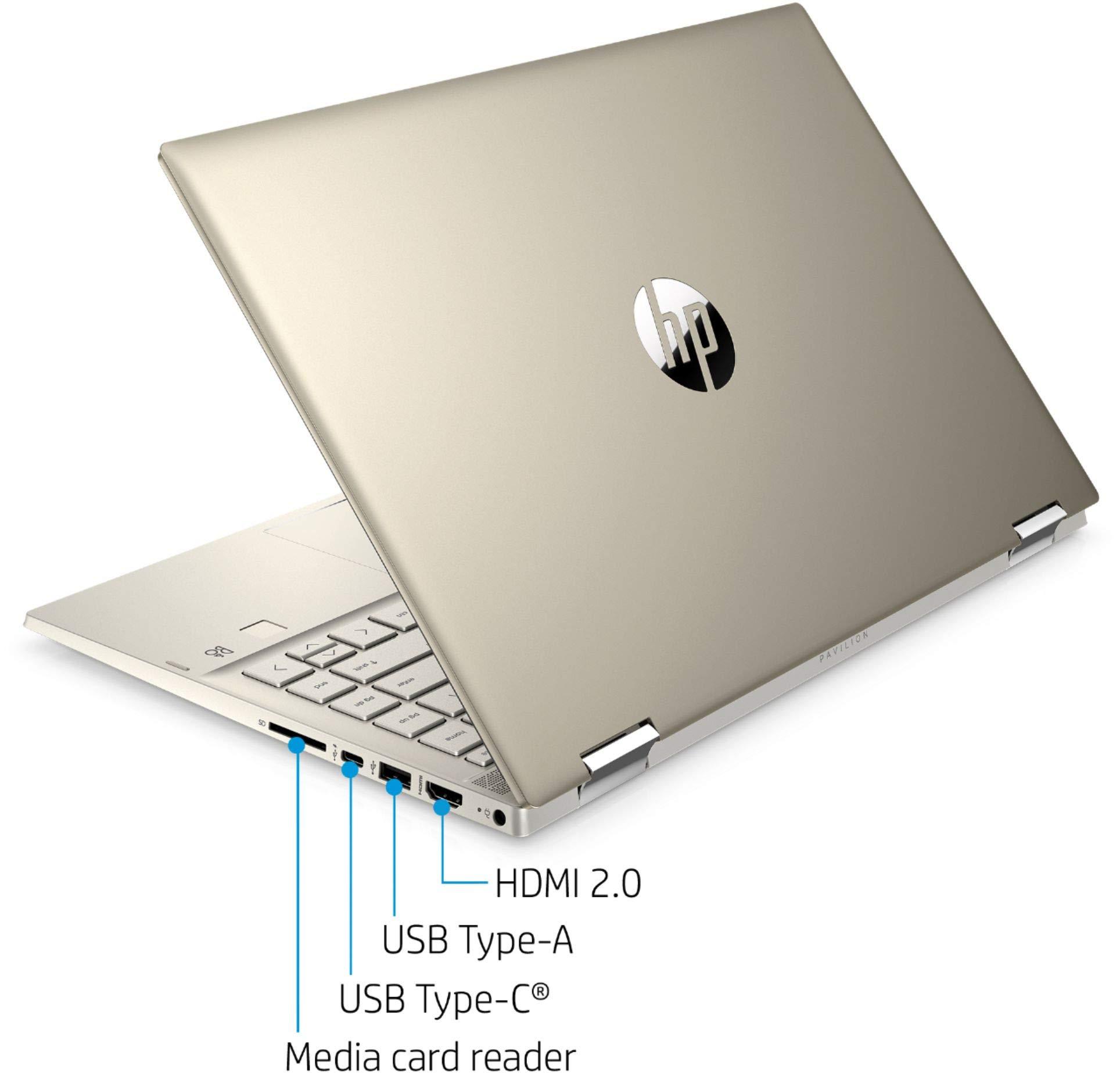 HP HP 2020 Pavilion x360 14" FHD WLED Touchscreen 2-in-1 Convertible Laptop, Intel Core i5-1035G1 up to 3.6GHz, 8GB DDR4, 256GB SSD, 802.11ac, Bluetooth, Webcam, HDMI, Fingerprint Reader, Windows 10