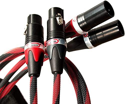 BETTERCABLES.COM BETTERCABLES.COM Silver Serpent Anniversary Edition Red/Black Balanced XLR Audiophile Audio Cables (Pair - 2 Cables) - High-End, High-Performance, Silver/Copper Hybrid, Low-Capacitance - 6 Feet
