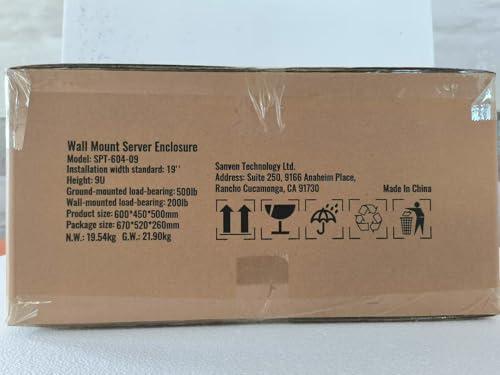 VEVOR VEVOR 9U Wall Mount Network Server Cabinet, 15.5\'\' Deep, Server Rack Cabinet Enclosure, 200 lbs Max. Ground-Mounted Load Capacity, with Locking Glass Door Side Panels, for IT Equipment, A/V Devices