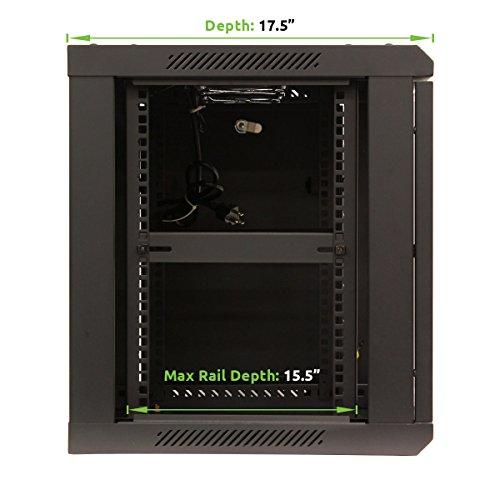 NavePoint NavePoint 9U Wall Mount Network Server 19 Inch Cabinet Rack Enclosure Glass Door Lock W/Shelves