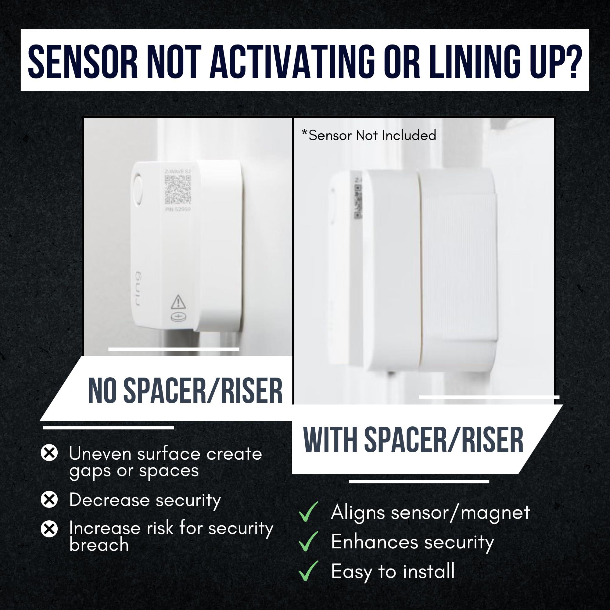 Security Sensor Spacers 2 Pack Sensor Riser for Ring Alarm Contact Sensor Entry Alarm System Self-Adhesive DIY Window & Door Security System Accessories (1-inch)