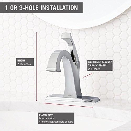 DELTA FAUCET Delta Faucet Dryden Single Hole Bathroom Faucet, Single Handle Bathroom Faucet, Diamond Seal Technology, Metal Drain Assembly, Polished Nickel 551-PN-DST