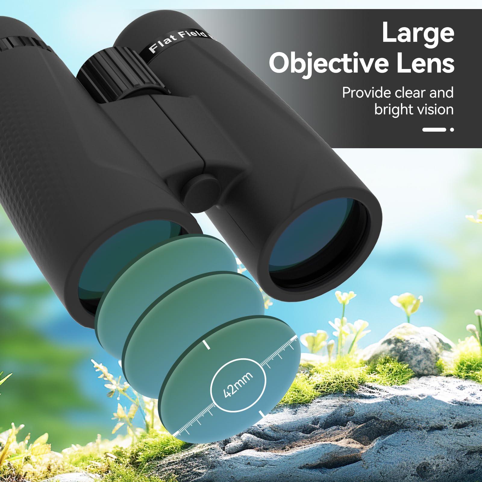 SVBONY SVBONY SA205 Binoculars for Adults, 10x42 Flat Field Binoculars, ED Glass Binoculars with Upgraded Phone Adapter, Waterproof Binoculars with Strap for Bird Watching