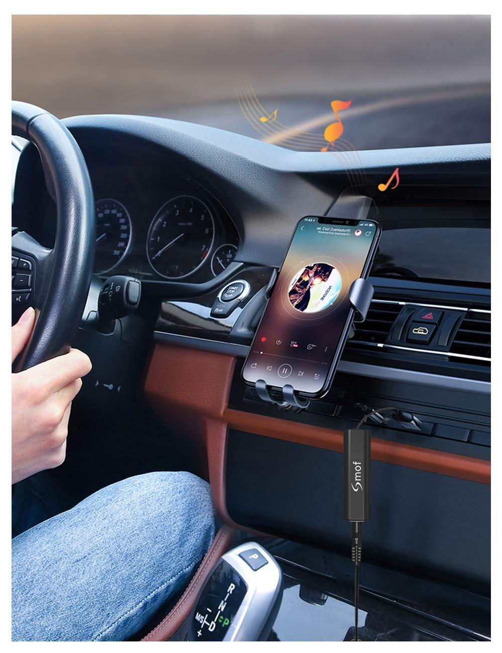 Smof Smof Upgraded Ground Loop Noise Isolator, Noise Filter for Car Audio/Home Stereo System (Eliminate The Buzzing Noise Completely) with 3.5mm Audio Cable, Black