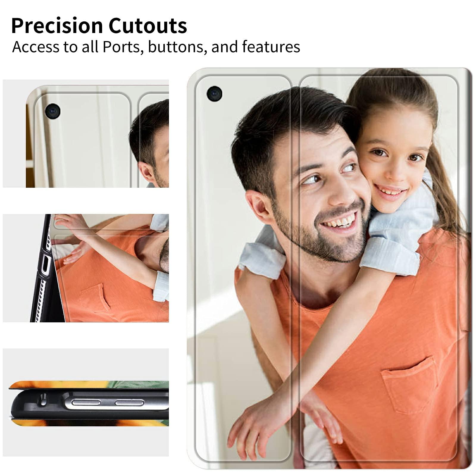 RWUTYTIUL Design Your Own Photo Tablet Case for Samsung Galaxy Tab A8 10.5" Tablet (SM-X200/X205/X207), Customized Samsung Tab A8 10.5 Inch 2022 Tablet Case for Women Men Girl Boy, Slim Folding Stand Cover