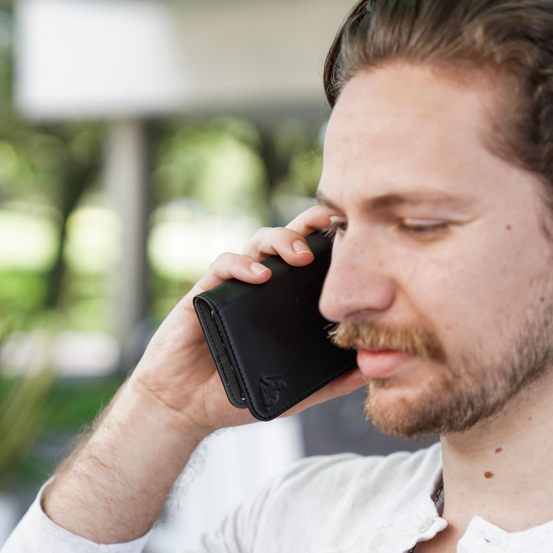 DefenderShield DefenderShield EMF Protection & 5G Anti Radiation iPhone 13 Pro Max Case - RFID Blocking EMF Shield Detachable Wallet Case Black