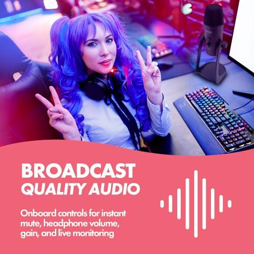 Movo Movo UM700 Computer Condenser USB Gaming Mic with Adjustable Pickup Patterns - Microphone for PC, PS5, Podcasting, Streaming, ASMR