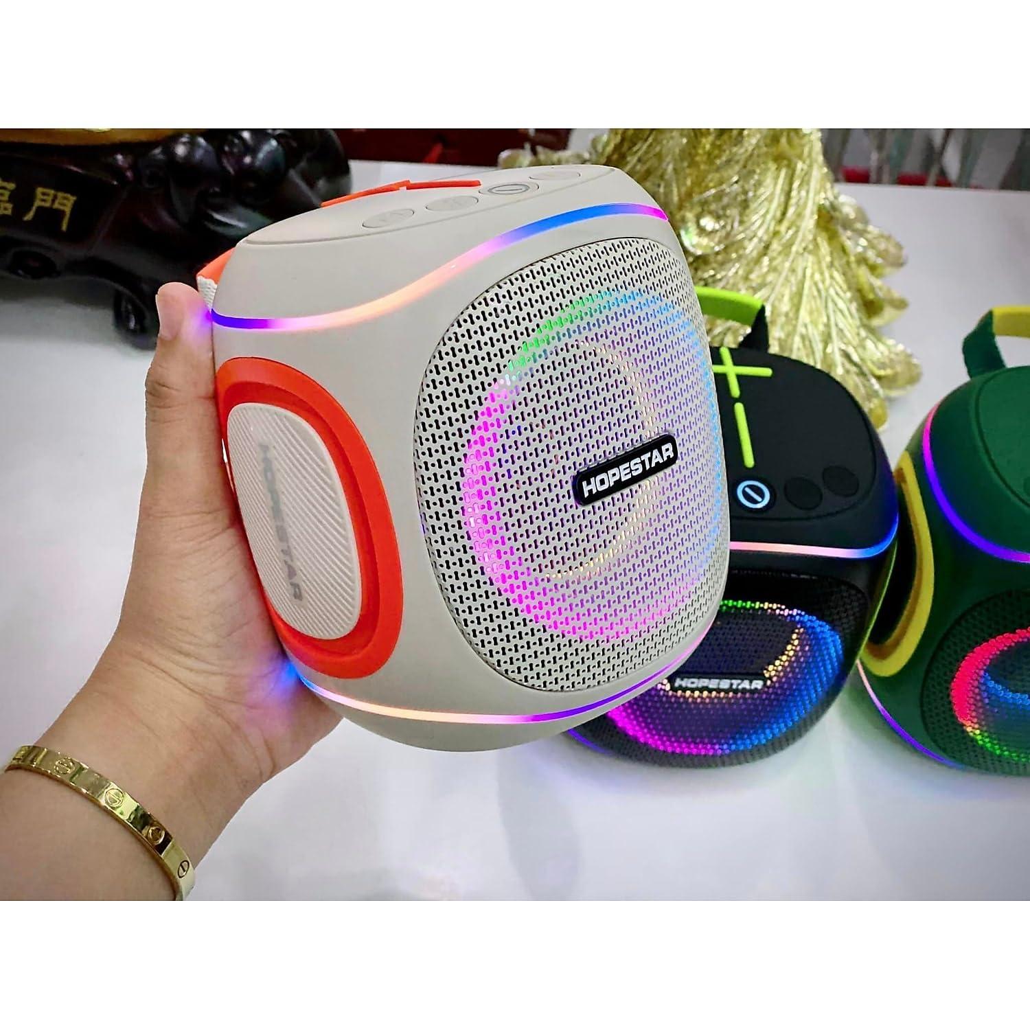 WorryFree Gadgets WorryFree Gadgets 10W Portable Speaker with RGB Lights, Big Bass LED Lights, Supports TF Card/USB, AUX in, TWS for Party (Black)