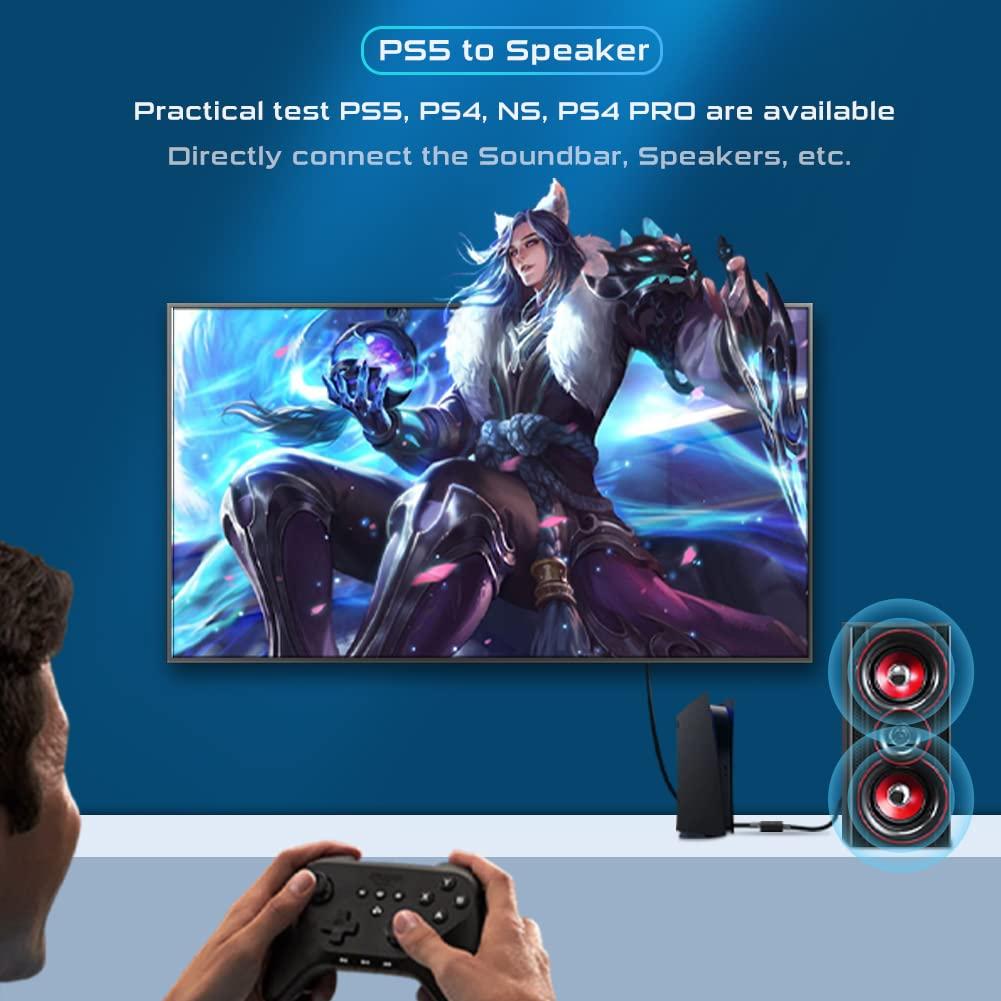 RYXN RYXN USB to Optical Spdif Toslink & 3.5mm Audio Adapter Converter, Support USB-A & USB-C Type-C Port, for PS5 PS4 NS Laptop Phone to Sound bar Speakers