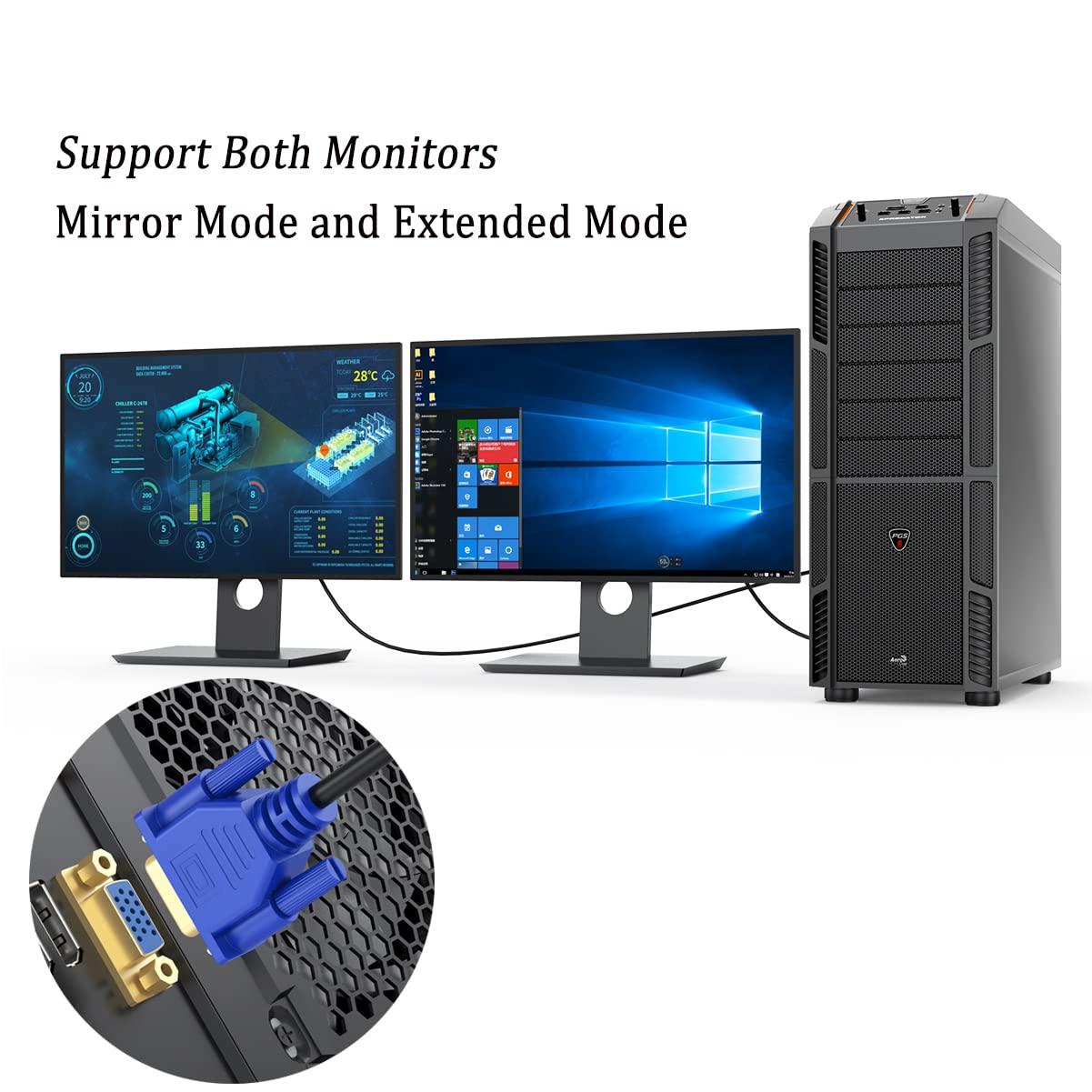 UVOOI UVOOI VGA to VGA Cable 30FT, VGA Cord HD15 Computer Monitor Cable 30Feet 1080P for PC Laptop TV Projector