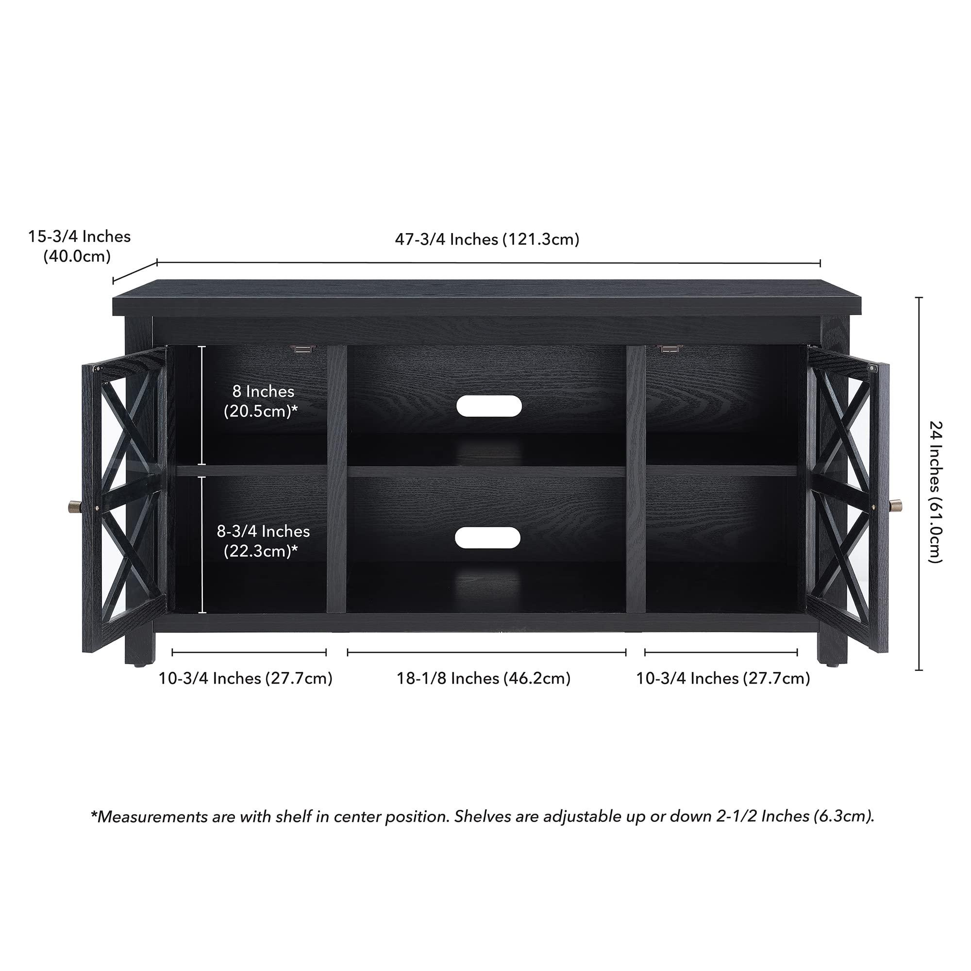 Henn&Hart Henn&Hart Rectangular TV Stand for TV's up to 55" in Black, TV Stands for the Living Room