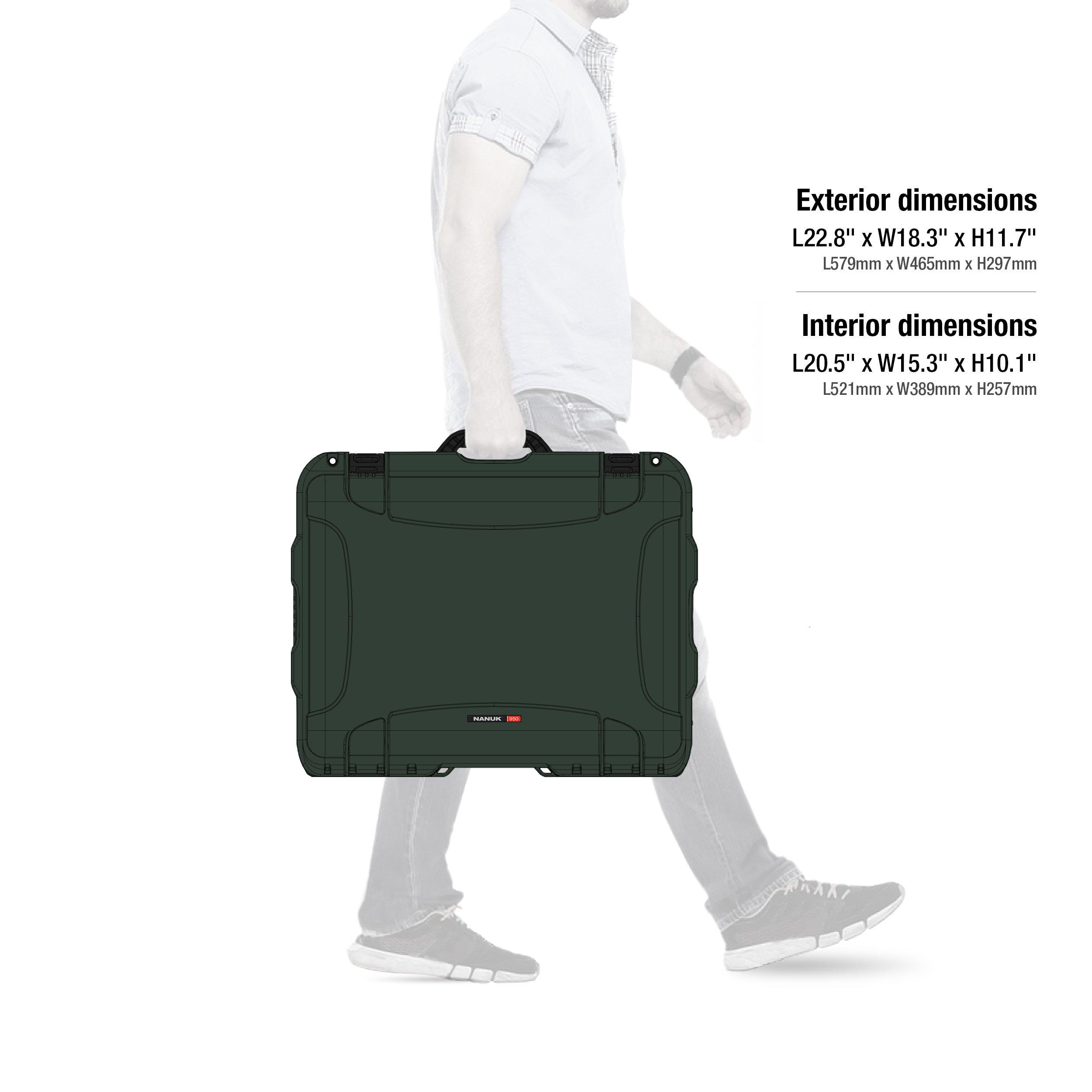 Nanuk Nanuk 950 Waterproof Hard Case with Foam Insert for DJI Phantom 4 RTK - Olive