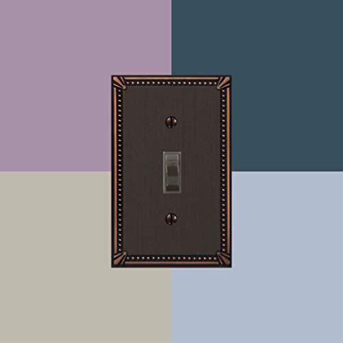 AMERELLE Amerelle 74TDDB Imperial Bead Wallplate, 1 Toggle / 1 Duplex Outlet, Cast Metal, Aged Bronze, 1-Pack