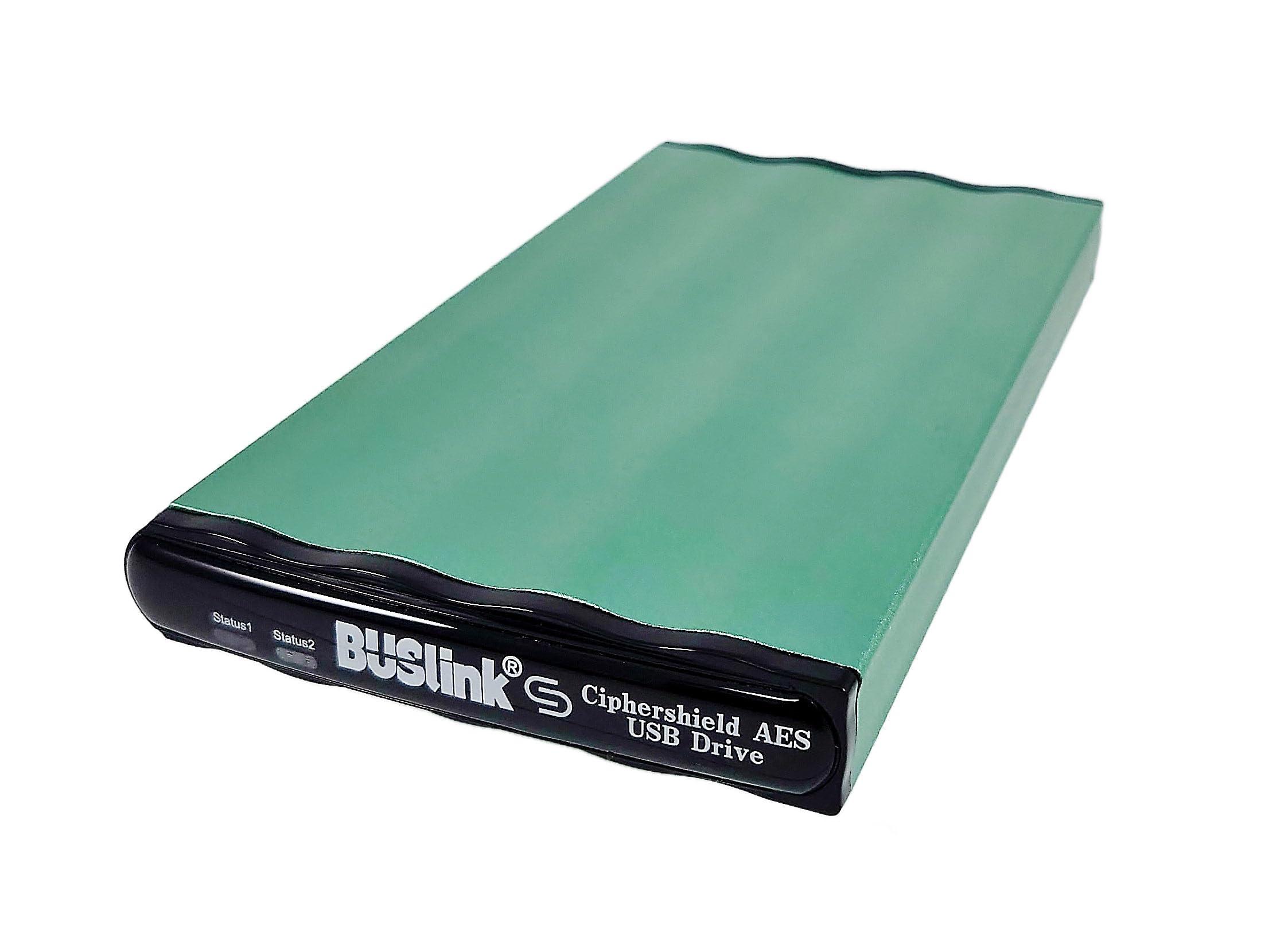 BUSlink DSE-1TSDG2CS 1TB SSD USB-C 3.2 Gen 2/eSATA CipherShield FIPS 140-2 256-bit AES HIPAA Hardware Encrypted External Slim Drive