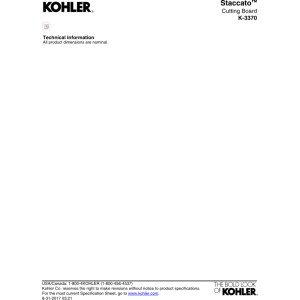 Kohler Kohler K-3370-NA 8-1/2\" x 14-13/16\" Hardwood Cutting Board No Finish