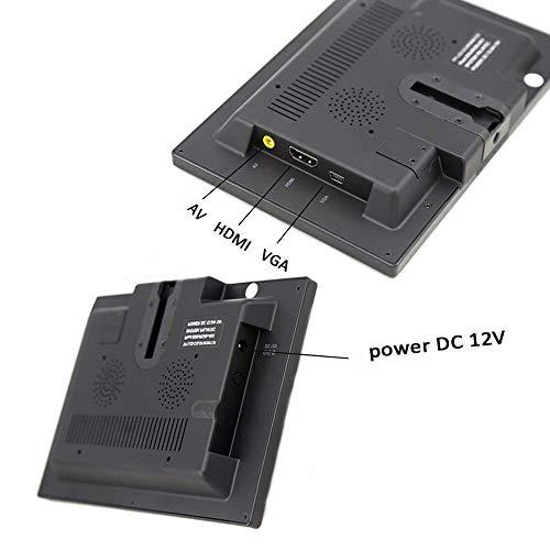 CAMECHO CAMECHO 9 Inch LCD Monitor HD Color Screen, 2 Video Input/HDMI/VGA, Support Car Backup, Mini PC Display, CCTV, Home Security, with Remote Control