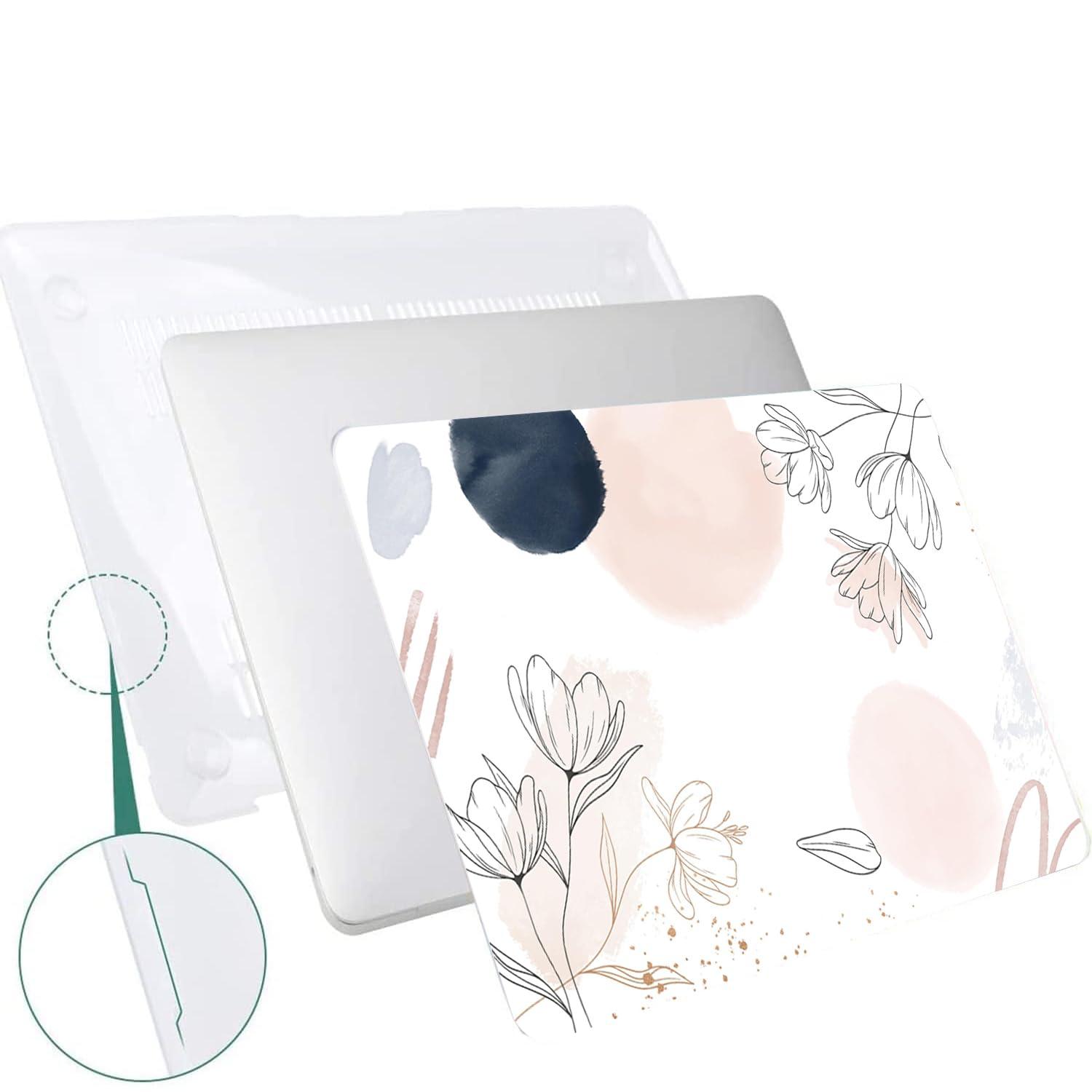 ZERODAMAGE SAHARA CASE SaharaCase - Apple MacBook Air 13\" M1 Chip Laptops Hybrid-Flex Arts Case with Silicon KeyPad Cover - Sleek Hard Shell, Snap-On, Anti-Slip Grip (White)