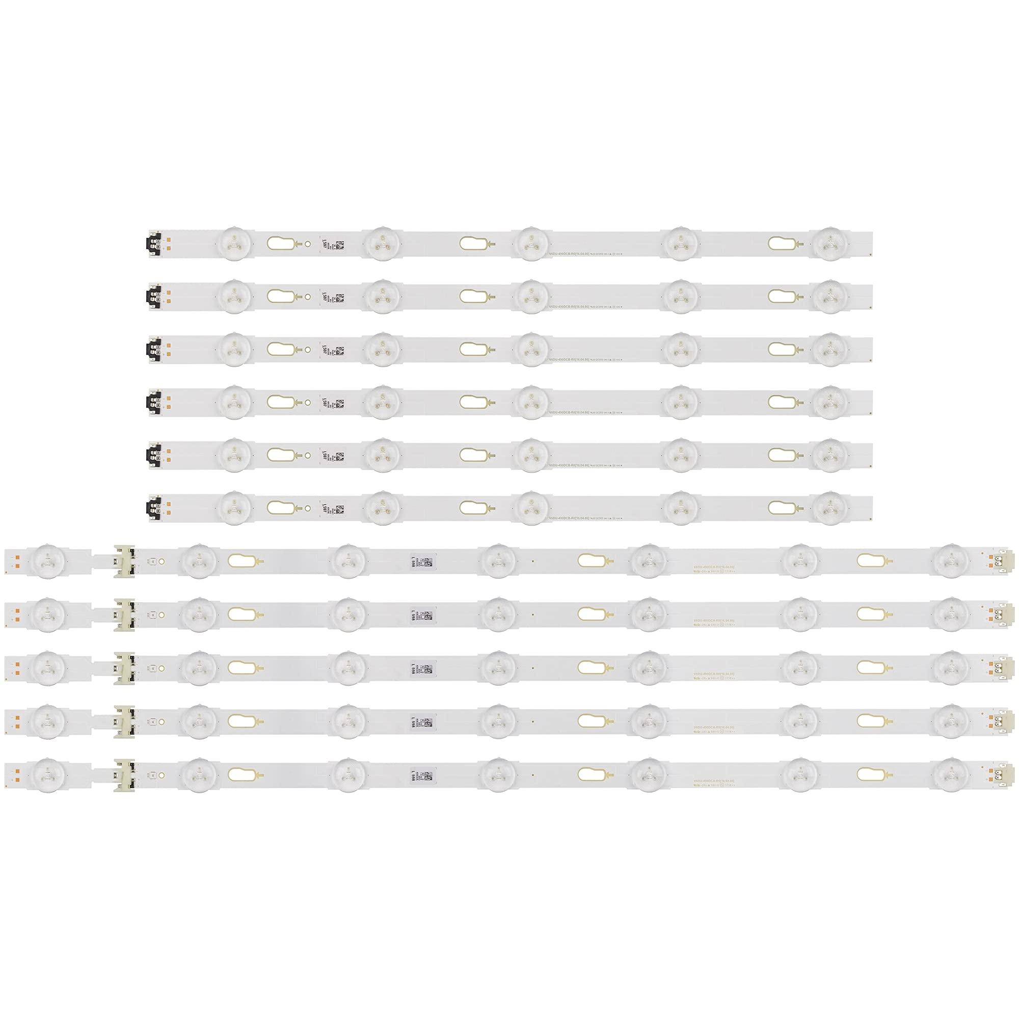 Stripledspareparts Replacement Part for TV 12 PCS LED Backlight Strip for Samsung UE49MU6175 UE49KU6100K BN96-40633A 40632A V6DU-490DCA-R0 490DCB-R0 MU6100-49INCH-L R - (Type: 10 Lot)