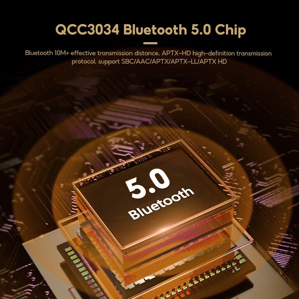 AIYIMA AIYIMA T9 100W*2 Bluetooth Stereo Amplifier Class D Amp 2.0/2.1 Channel Tube Power Amp with PC-USB DAC Coaxial Optical inputs &VU Meter & Bass Treble Tone Control for Home Stereo Speakers