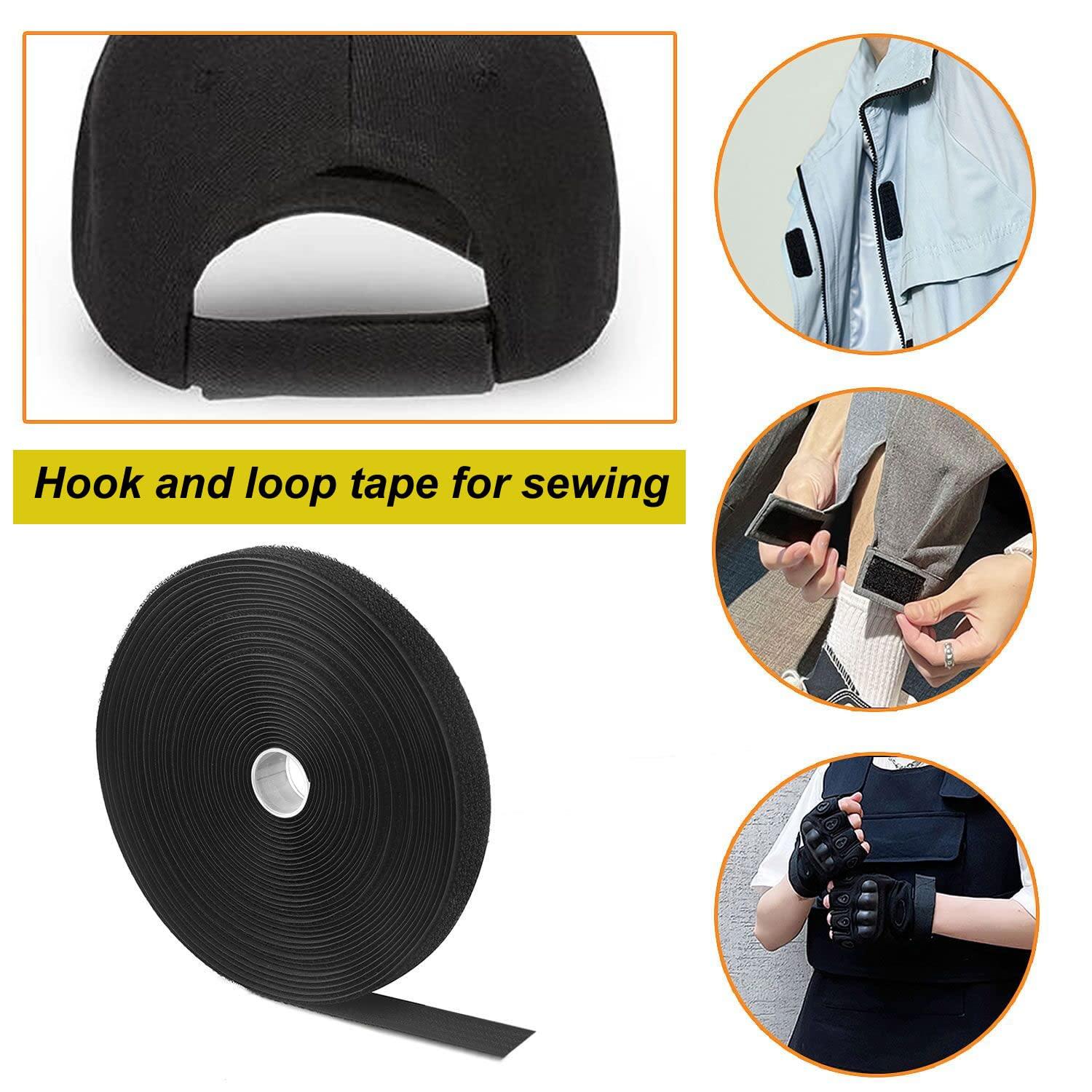 WSZJINB WSZJINB 32Ft x 1In Adjustable Cable Straps with Buckles, Free Cut Length, Black Reusable Fastening Cable Ties, Hook and Loop Securing Strap for Cable Tidy, Wire Management, Cord Organiser