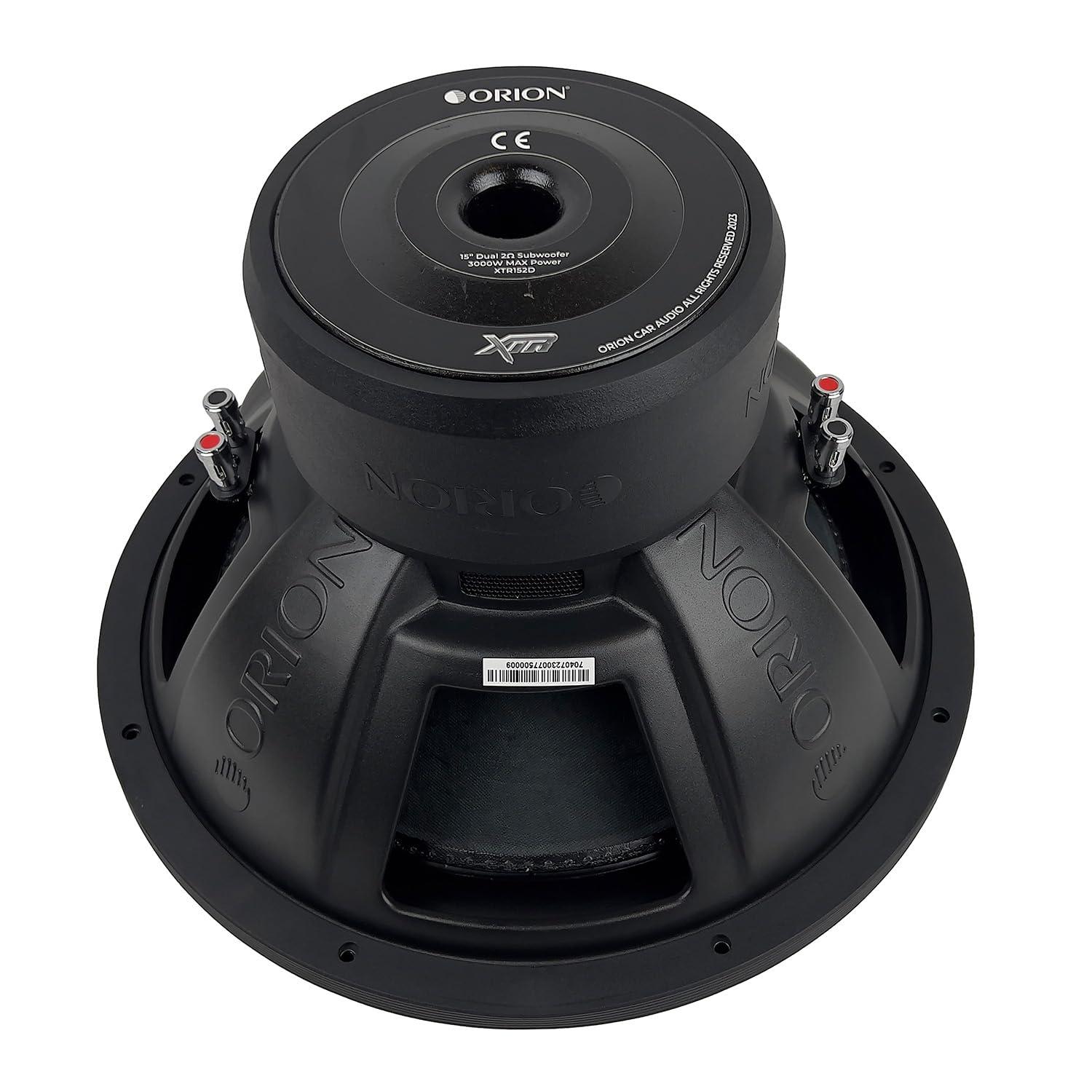 Orion ORION XTR Series XTR152D 15 Car Subwoofer - 3000W Max Power, 750W RMS, High-Temperature Dual 2-Ohm, Interlaced Conex Spider W/Enhanced Voice Coil Cooling - for Cars, Trucks, Jeeps Audio Stereo