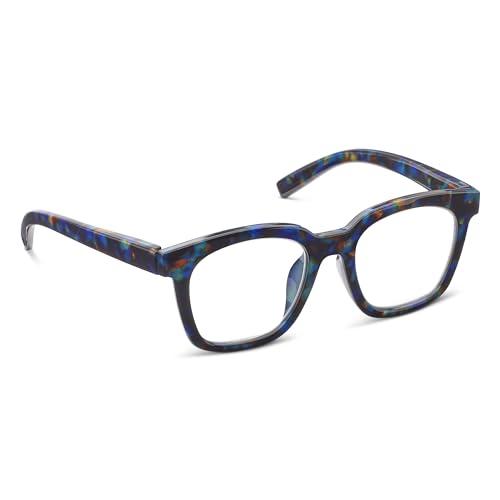 Peepers by PeeperSpecs Peepers by PeeperSpecs Women's to The Max Oversized Soft Square Blue Light Blocking Glasses, Cobalt Tortoise, +3.00 + 3