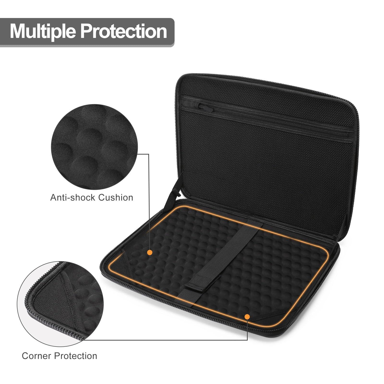 MOSISO MOSISO Hard Shell Laptop Case Sleeve, 15.6 inch Computer Bag Compatible with MacBook, HP, Dell, Lenovo, Asus, Notebook, 16 inch Abstract Geometric Waterproof Carrying Case Bag with Strap, Black