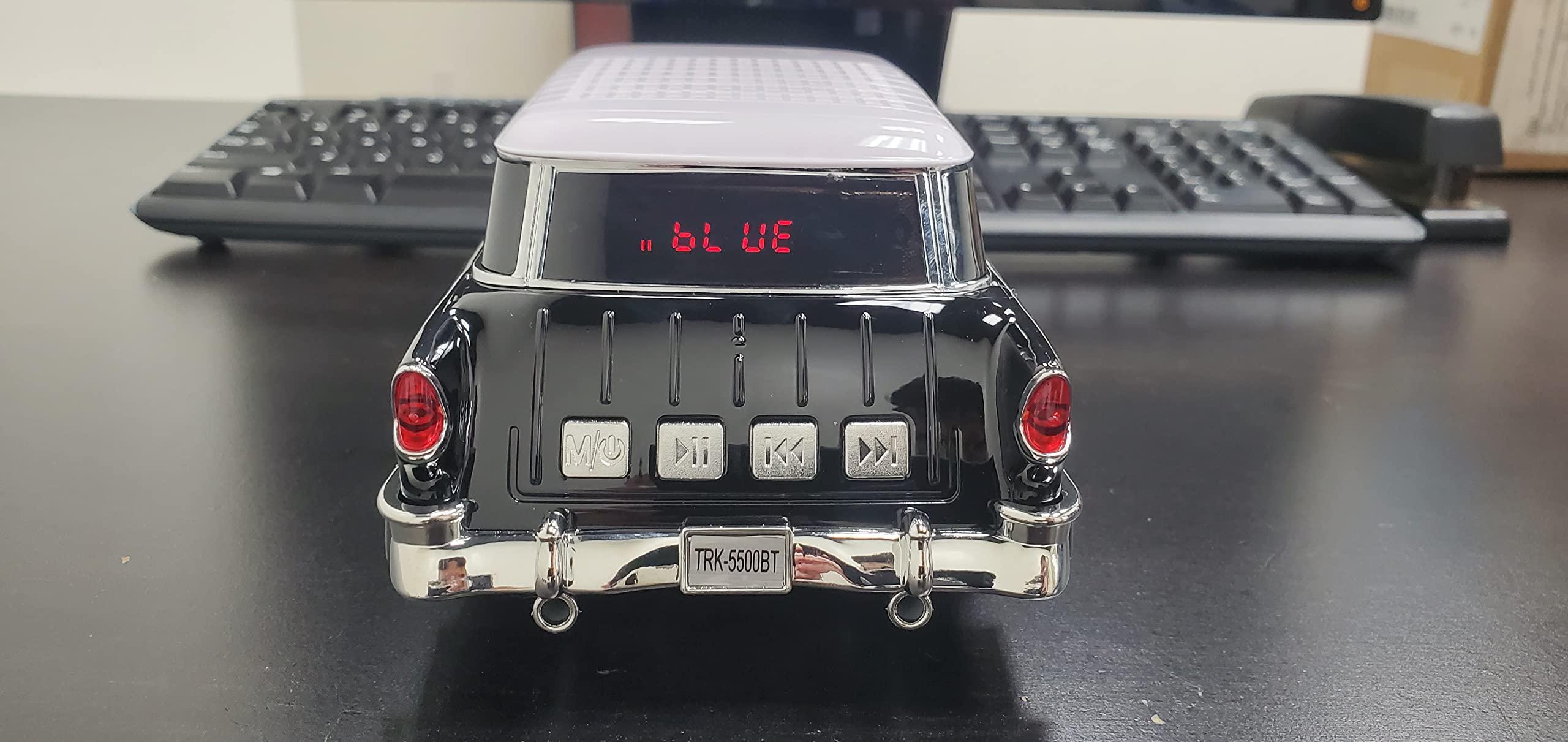 Audiobox Audiobox 1955 Bel Air Bluetooth Speaker Car Replica Retro Ride with FM Radio, USB, SD, AUX Input for Office, Home, Garage (Black)