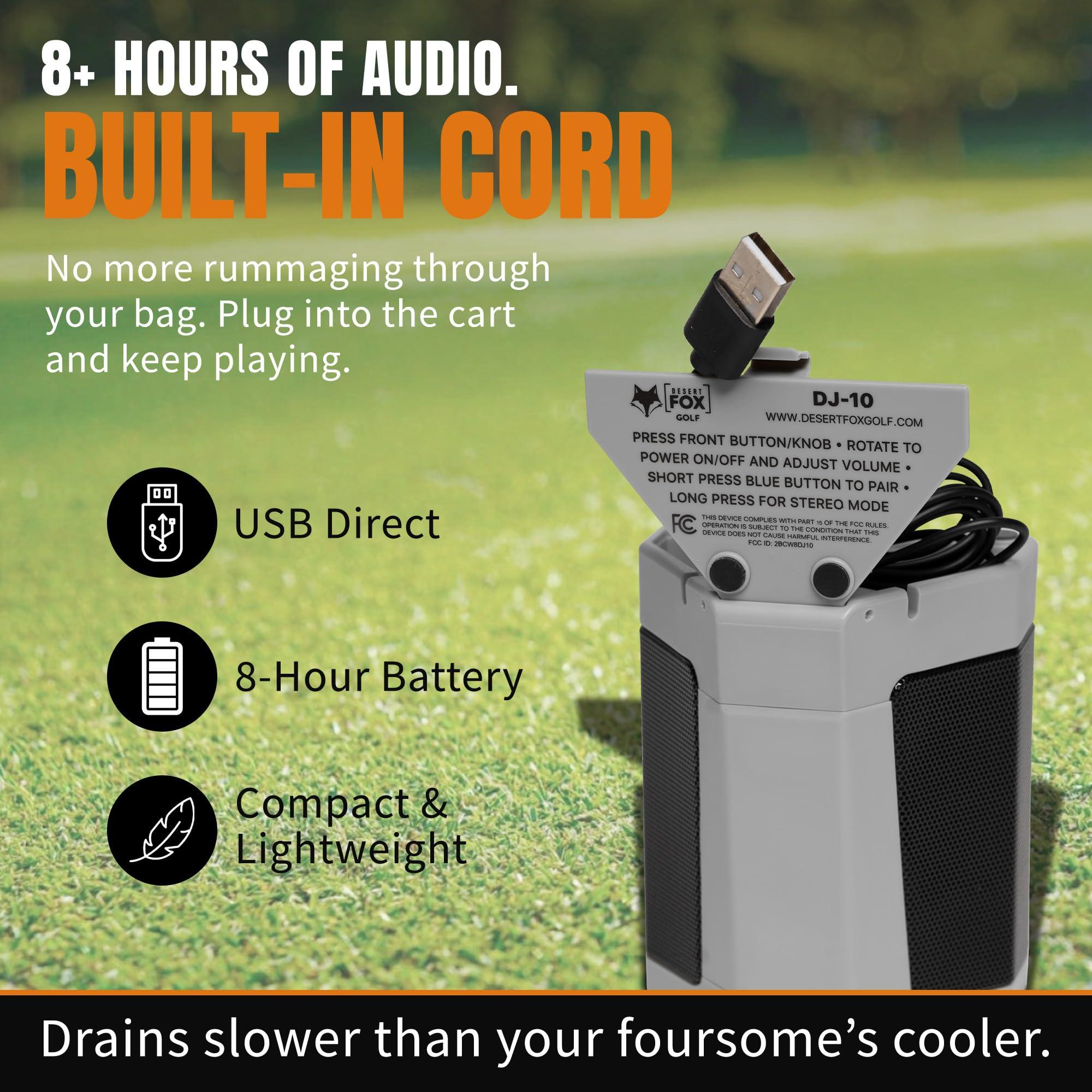 Desert Fox Desert Fox DJ-10 Wireless Golf Speaker - Bluetooth Speaker Built Specifically for Golf - Magnetic Attachment to Golf Cart (Gray)