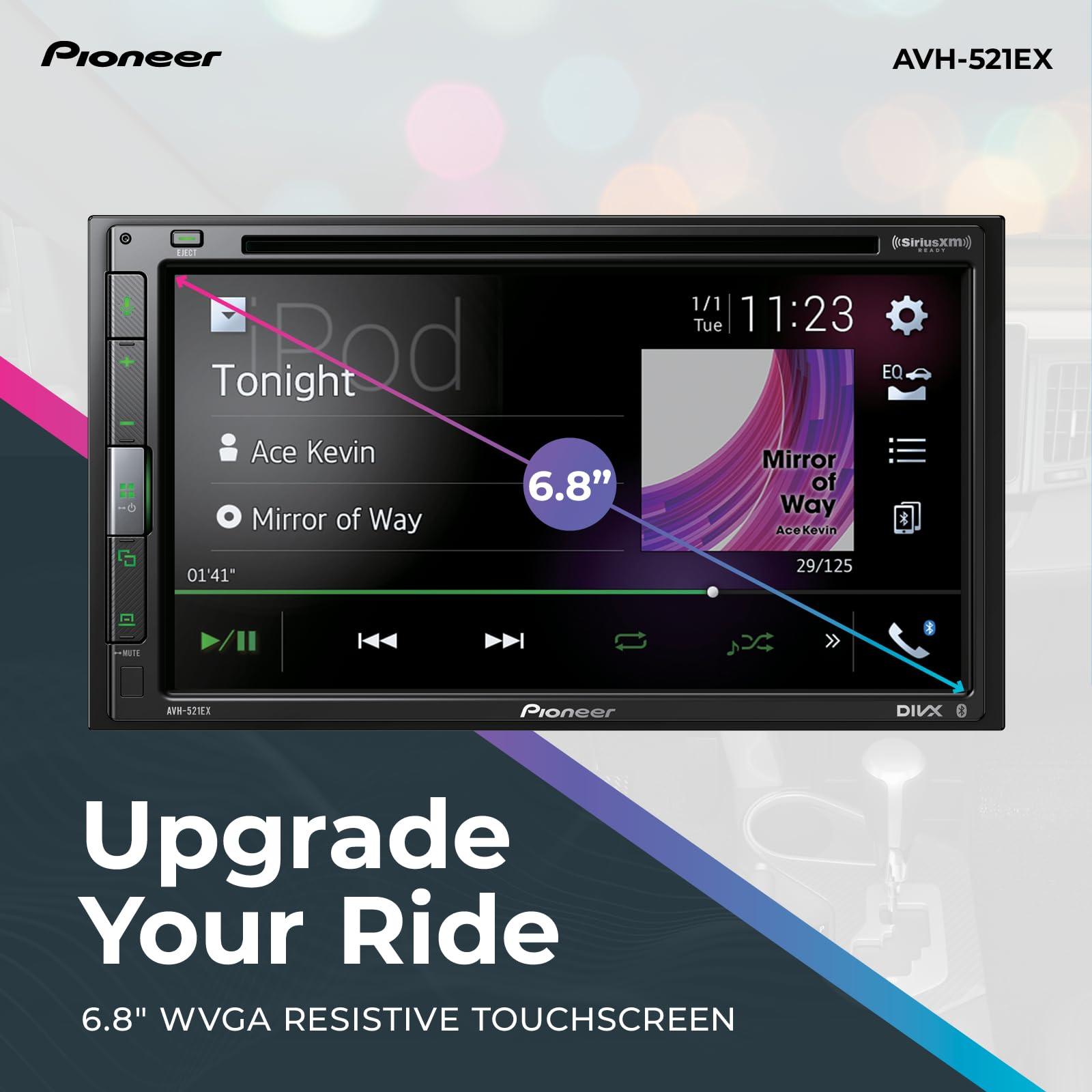 PIONEER PIONEER 6.8 AVH-521EX Multimedia Receiver - Bluetooth, CD and DVD Playback, Amazon Alexa, Rear Camera Capable
