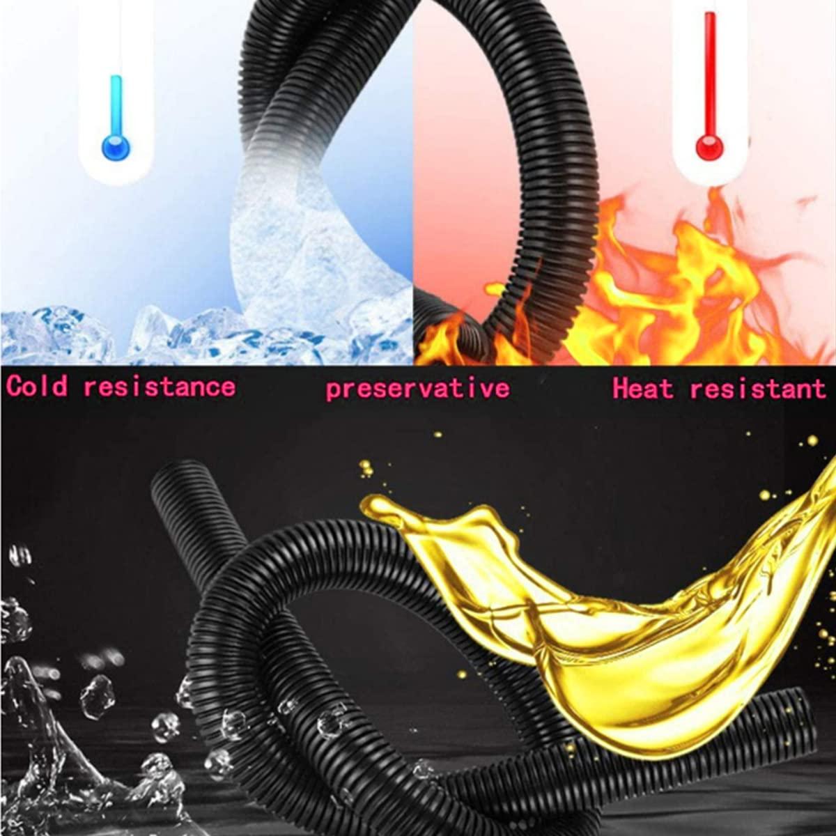 SKYPRO Split Loom Tubing Wire Conduit, White Corrugated Wire Tube Cable Protection Pipe Cable Tidy Tube for TV Cables, Electric Wire, Garden Lights (OD 28mm, 19.6 Ft)