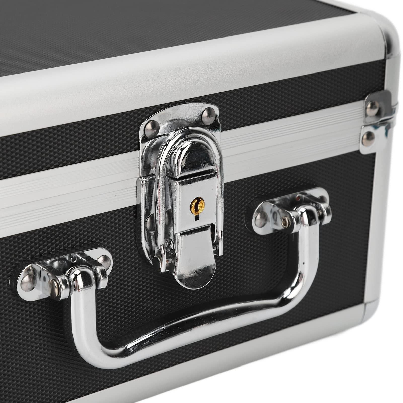 Heayzoki 2.5 Inch Hard Drive Storage Box, Hard Drive Storage Box Case with Security Lock, 20 Bays Waterproof External Hard Disk Carrying Case Convenient Handle