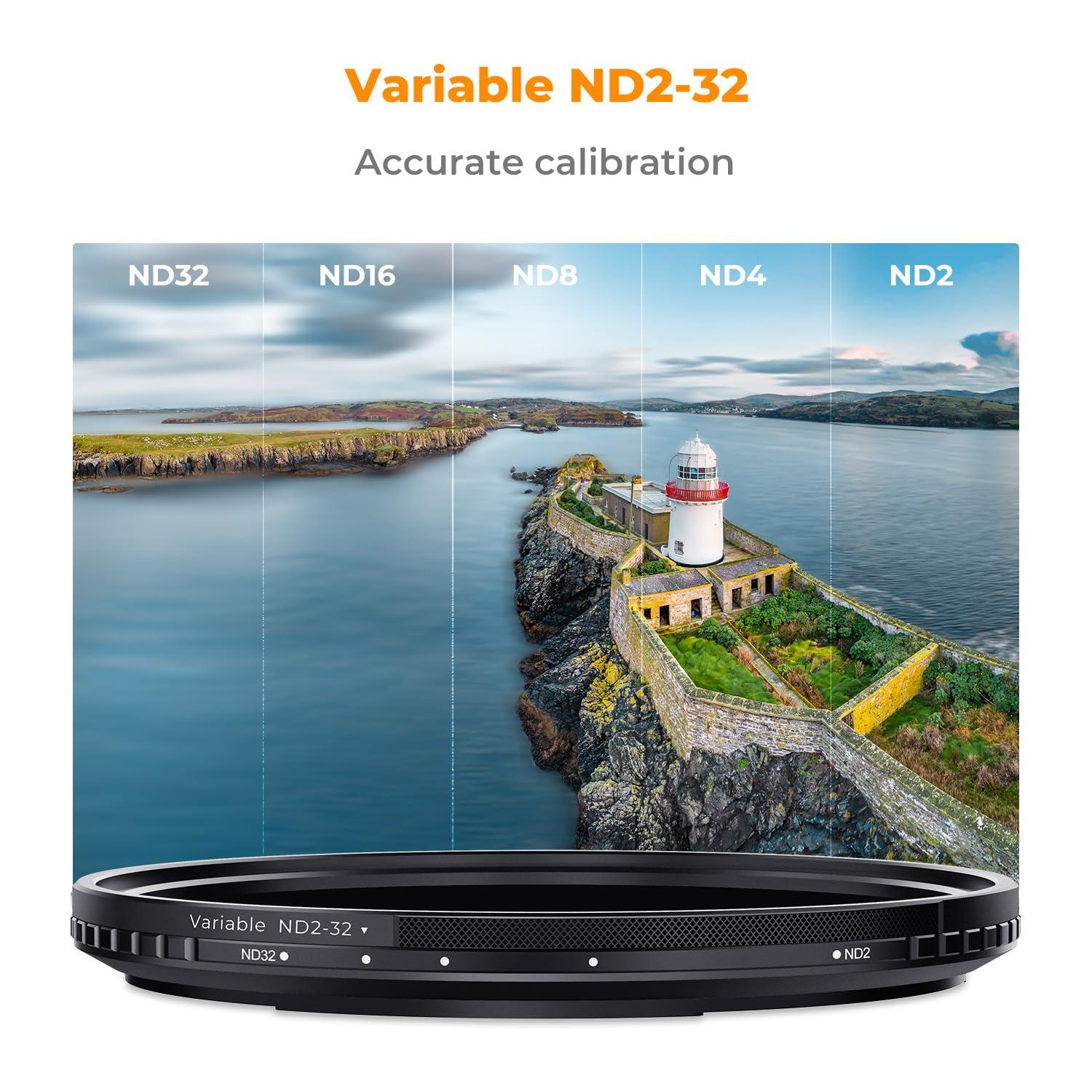 K&F Concept K&F Concept 52mm Magnetic Variable ND Lens Filter ND2-ND32 (1-5 Stops) + 52mm Basic Ring Kit, No X Cross Magnetic Adjustable Neutral Density Filter with 28 Multi-Layer Coatings (Nano-X Series)