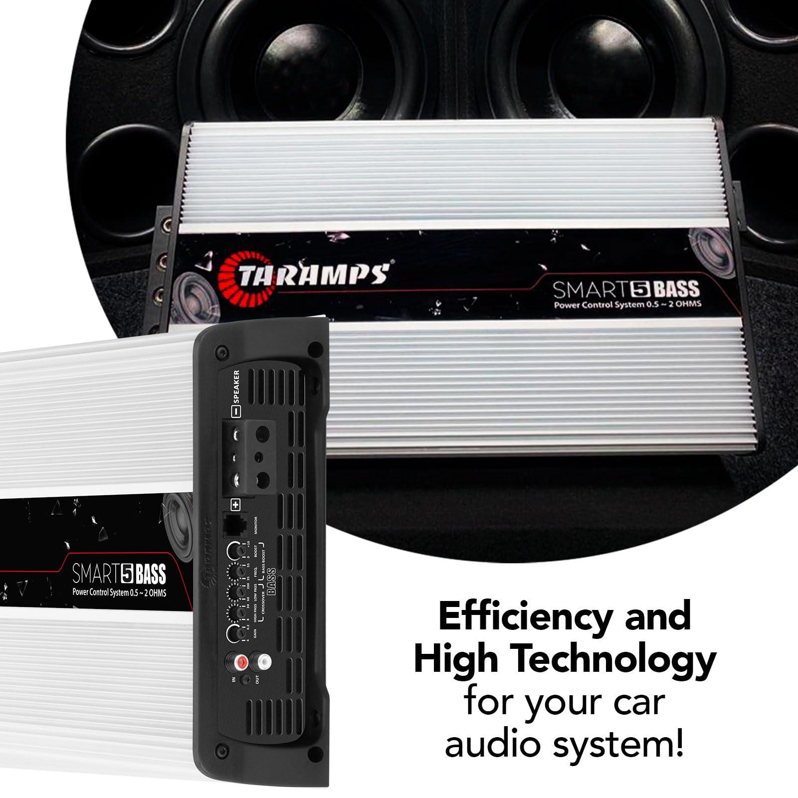 Taramp's Taramps Smart 5 Bass Amplifier 0.5 to 2 Ohms 5000 Watts RMS, Multi Impedance, 1 Channel, High Power Class D, Monoblock, Great for Subwoofers, Smart 5k