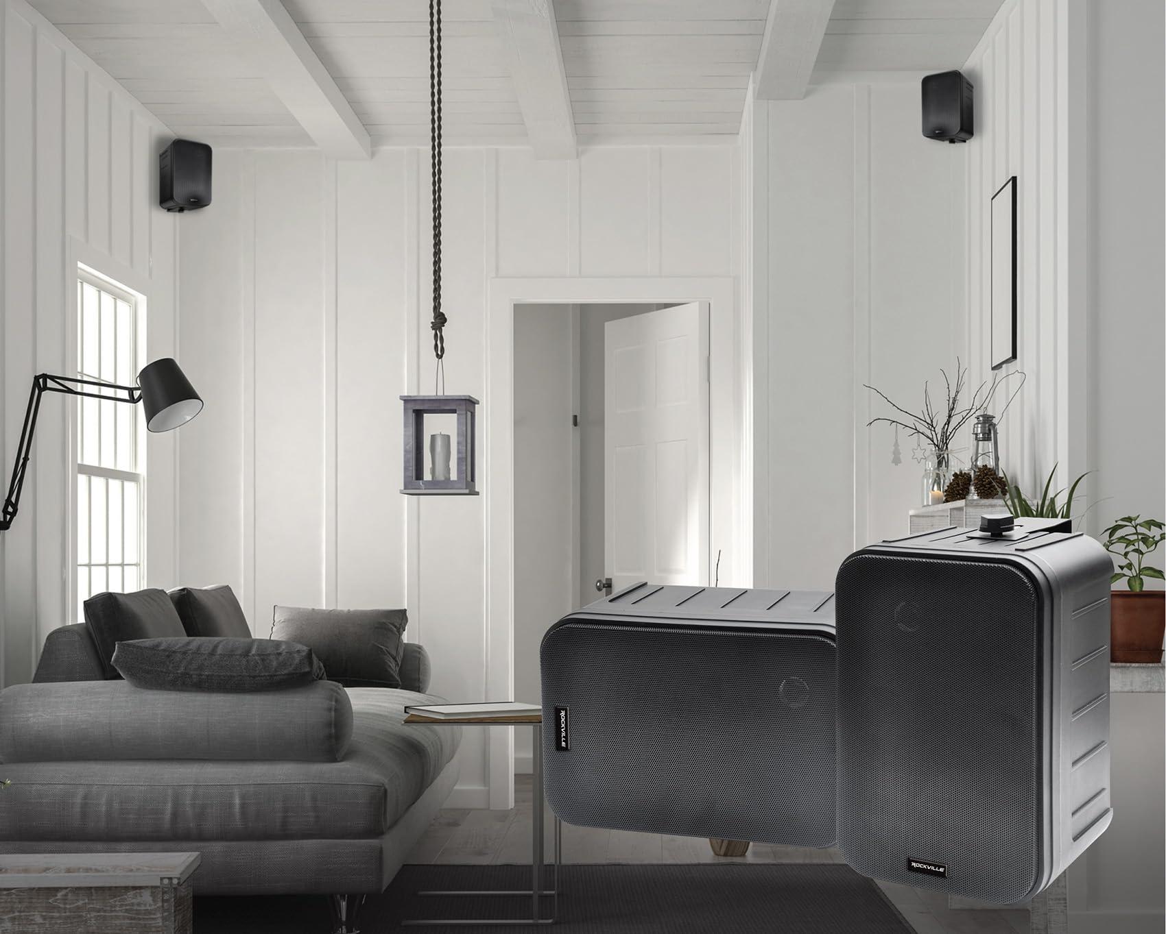 Rockville Rockville Bundle: (2) 2 HP65S-8 Black 6.5" Indoor/Outdoor Swivel Home Theater Speakers 8-ohm (2 Items)