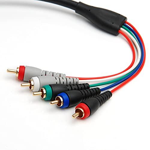 BlueRigger BlueRigger Component Video Cable with Audio (25FT, RCA- 5 Cable, Supports 1080i) - Compatible with DVD Players, VCR, Camcorder, Projector