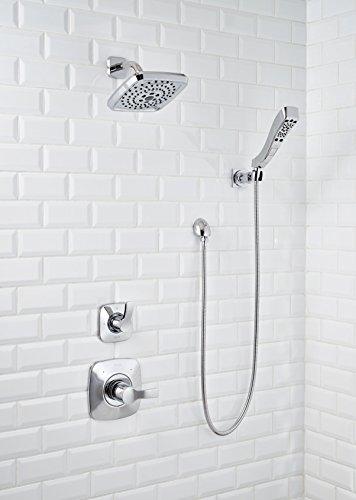 DELTA FAUCET Delta Faucet Tesla 14 Series Single-Function Shower Trim Kit with Three-Spray Touch-Clean H2Okinetic Shower Head, Chrome T14252 (Valve Not Included)
