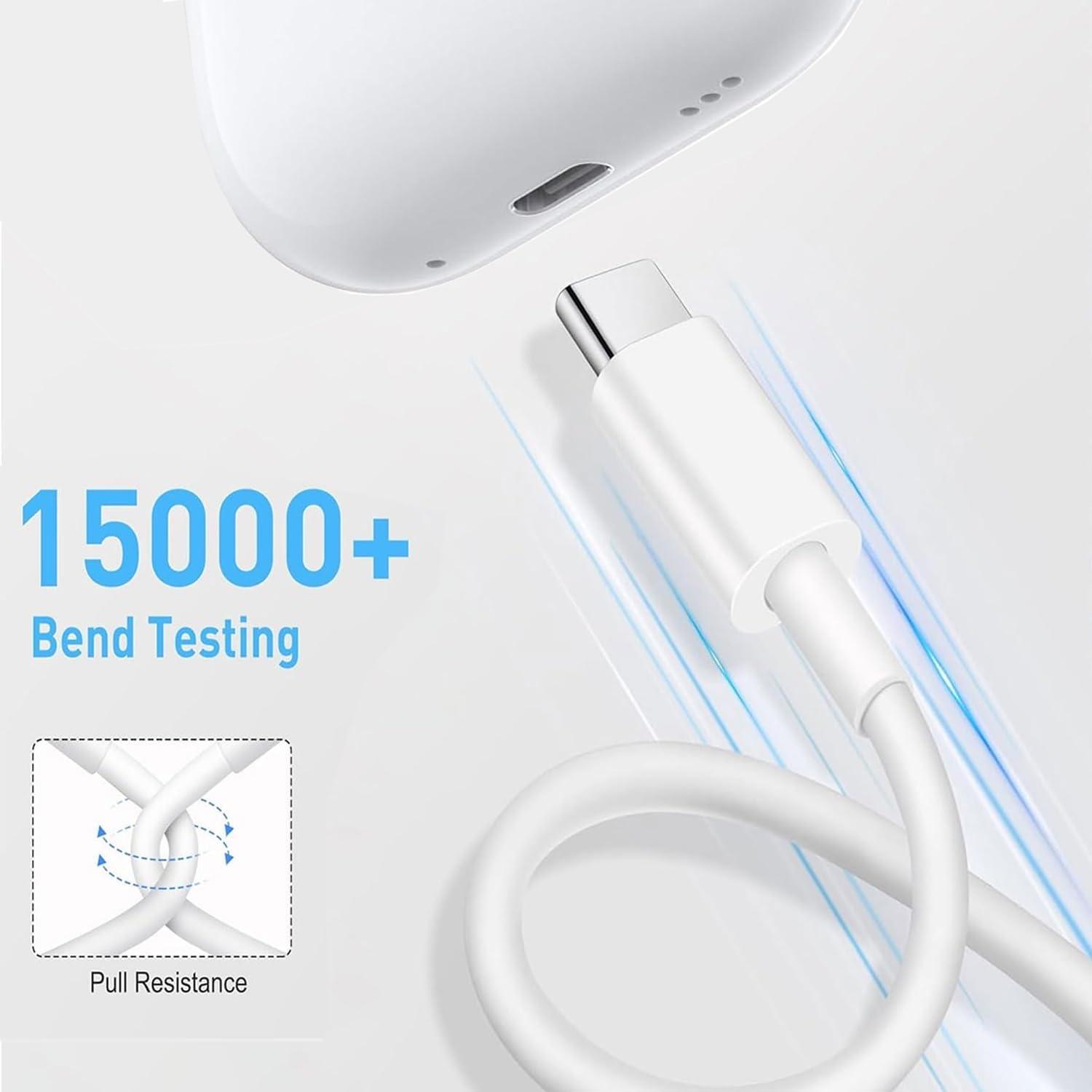 LILIBIN AirPods 4 Charger Cord for AirPods Pro 2(2nd Gen), AirPod Max 2024 Wireless headphones, USB A to USB C Cable for iPhone 17/16/15 17/16/17 Pro Max,15 16 Plus,17Air,16E Car Charger Cable Charging Cord