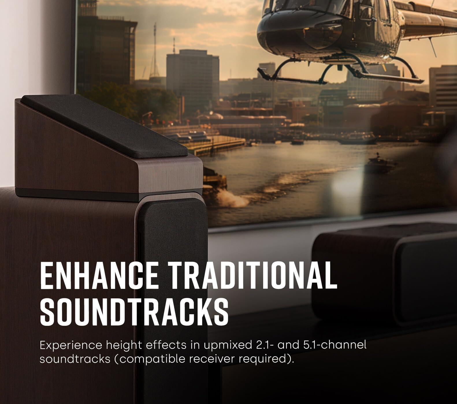 Polk Audio Polk Signature Elite ES90 Height Module Speaker (Pair) for Immersive Overhead Sound, Terylene Dome Tweeter, Mica-Fortified Polypropylene Midrange Woofer, Dolby Atmos, DTS:X, & IMAX Enhanced, Walnut