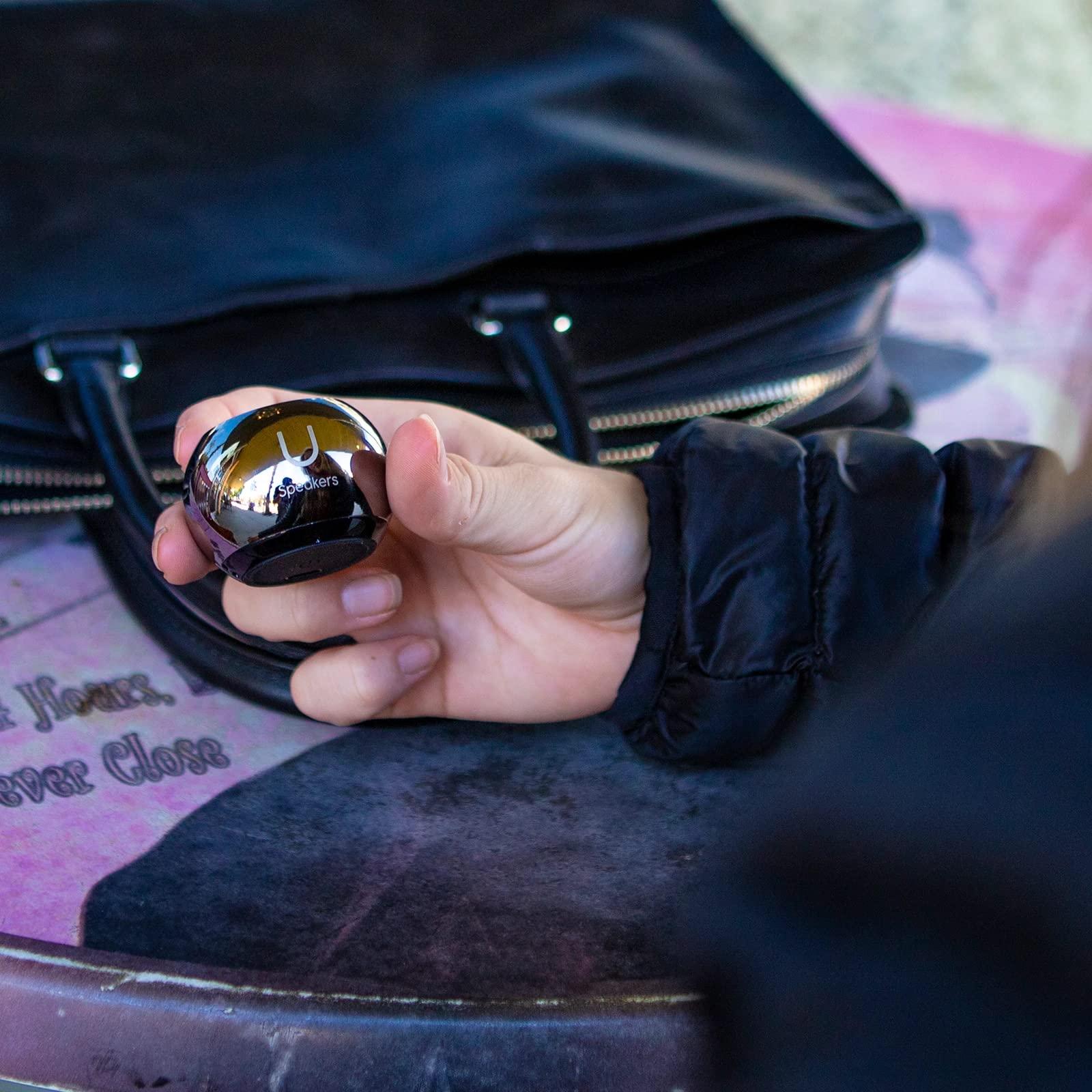 Fashionit Fashionit U Speakers Mini Bluetooth Computer Speaker 2-Pack Bundle with Matching Speaker, Built-in Mic & Selfie Remote Control, for Workspace, Desktop, Laptop, Mobile, Tablet, PC - Mirror Hematite