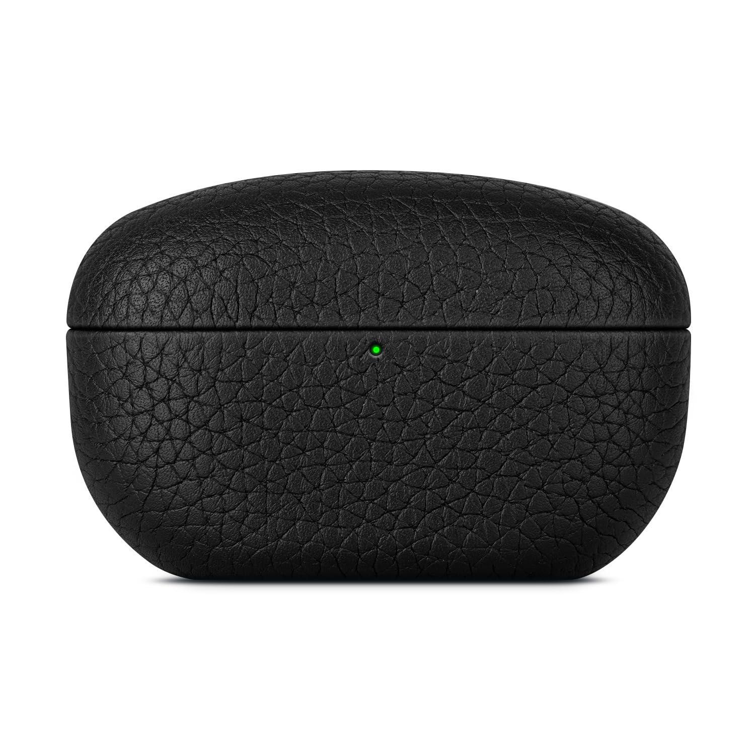 PAKJEL Genuine Leather Case for Sony WF-1000XM5, Earphones Portable Protective Cover (Color : Black)