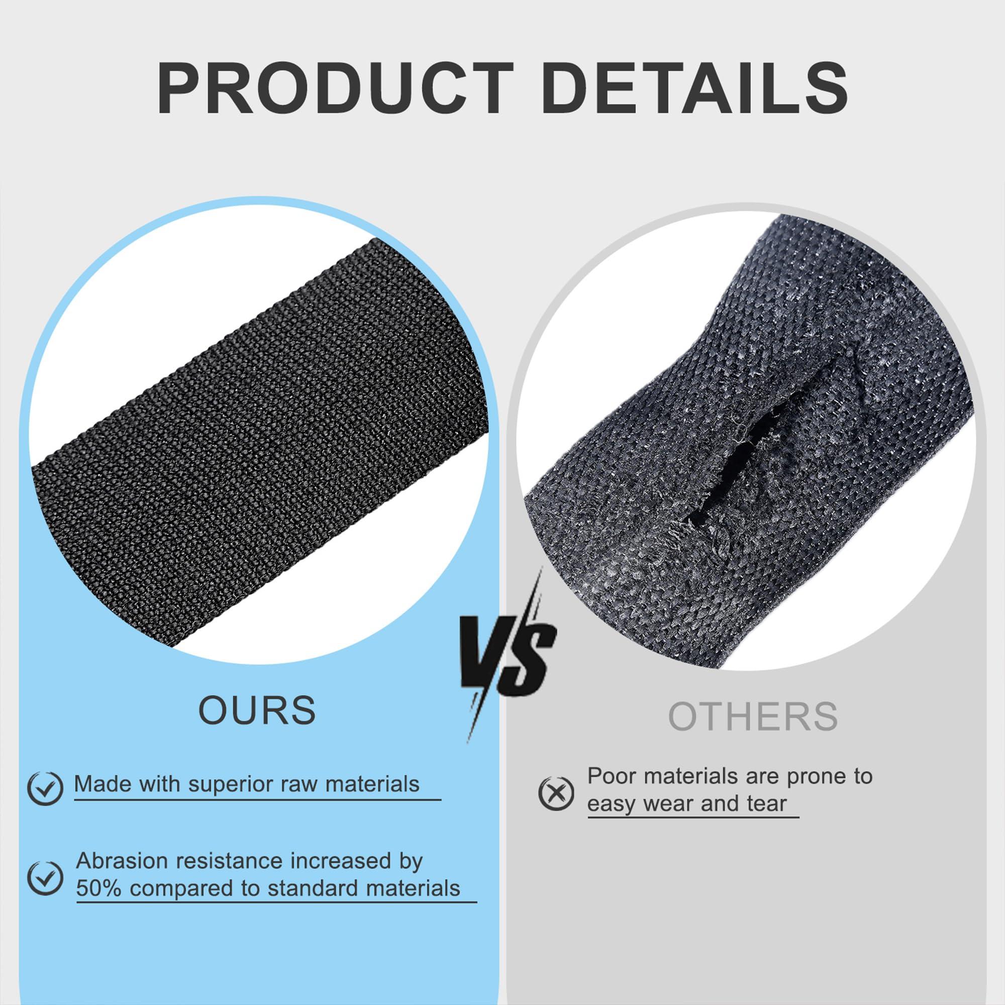 guvddliz Nylon Hydraulic Hose Protector Sleeve 6.5ft - 2 inch Hose Sheath Hydraulic Hose Wrap Cable Sleeve for Cord Tig Wire Hose Cover Management Wrap Protective Cover- Black