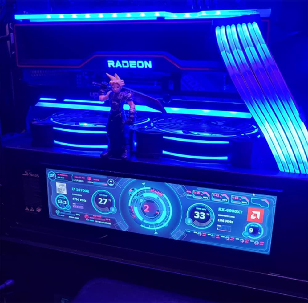 EDIY EDIY 8.8 inch IPS Screen AIDA64 CPU Temperature Monitor 1920x480 LED Display for Cars Monitor GPU Computer Case Sub Screen Raspberry Pi MIPI DIY Kits