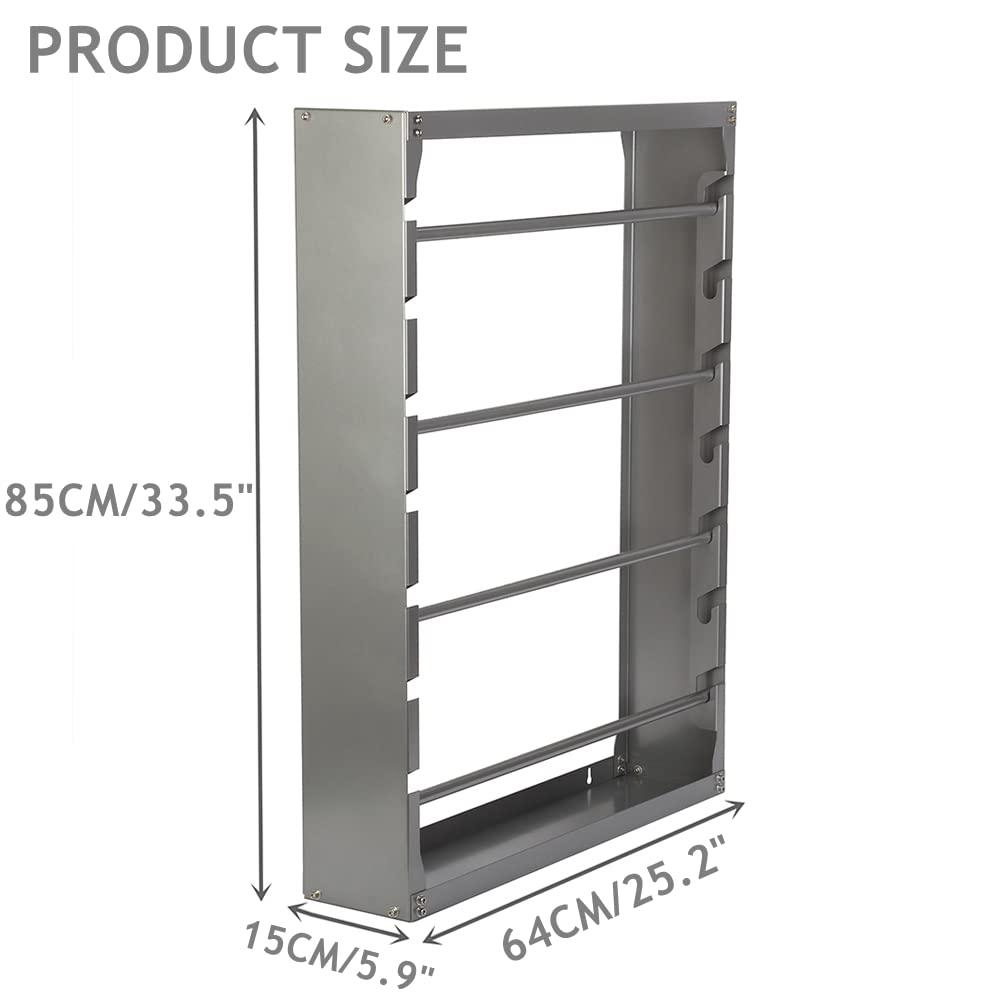 tonchean tonchean Wire Spool Rack, Wire Spool Holder Wall Mounted, Cable Dispenser with 4 Rods, Steel Cable Roller Display Holder Distribution for Electrical Industrial Retail Home DIY