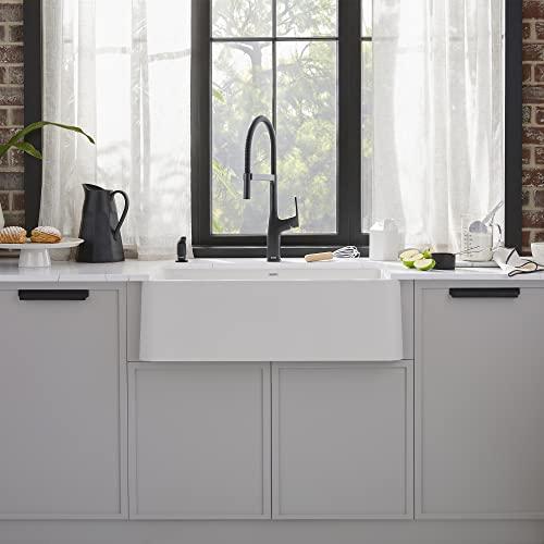 BLANCO BLANCO, White 401734 IKON SILGRANIT Apron-Front Farmhouse Kitchen Sink, 30\" X 19\"