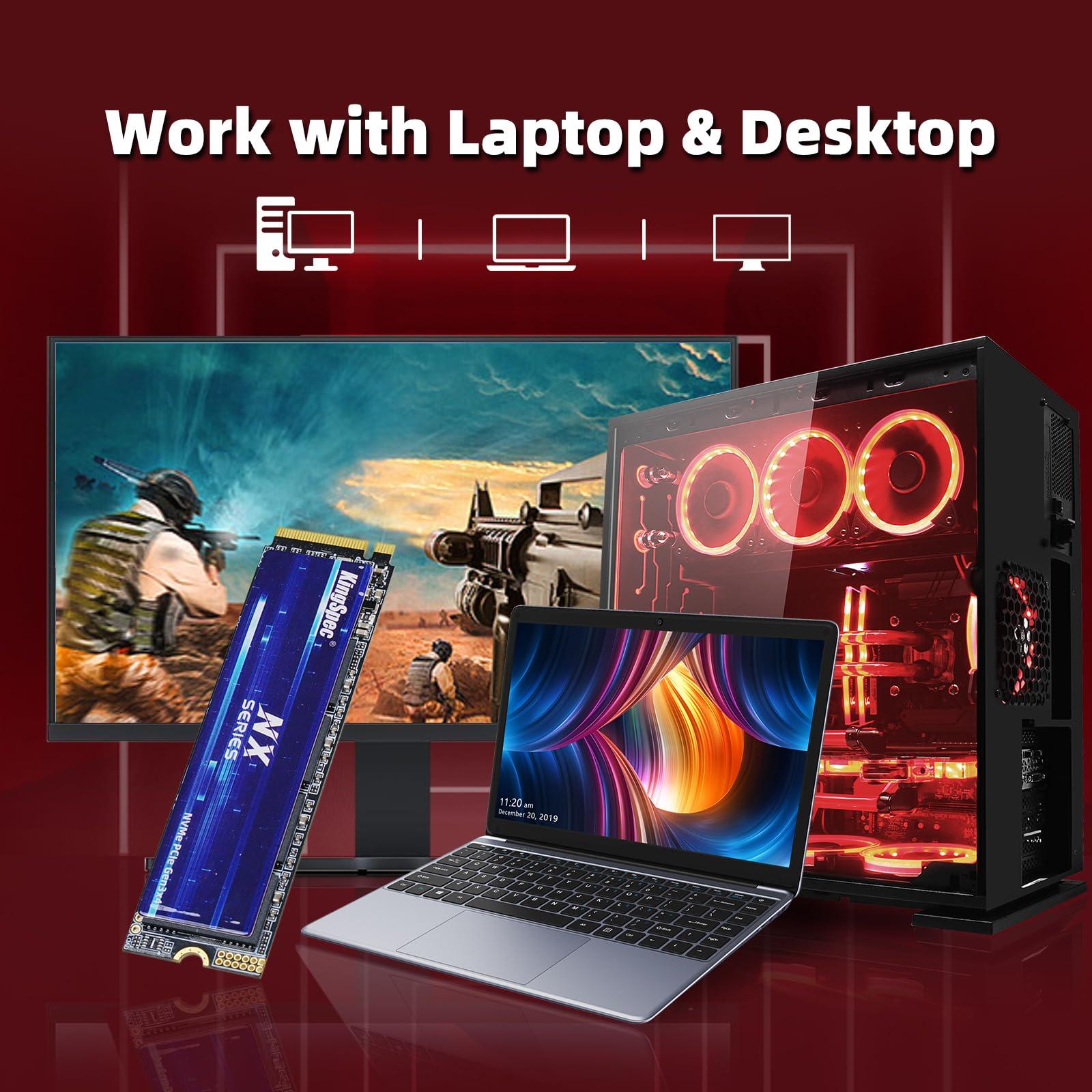 KingSpec KingSpec NX Series 512GB Gen3x4 NVMe M.2 SSD, Up to 3500MB/s, 3D NAND Flash M2 2280 Internal Solid State Drive, for Desktop and Laptop