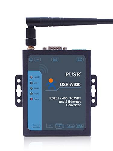 PUSR PUSR Industrial WiFi to 2 Ports Ethernet to Serial Converter Supports modbus RTU to TCP rs232 rs485 to WiFi ethernet Server USR-W630