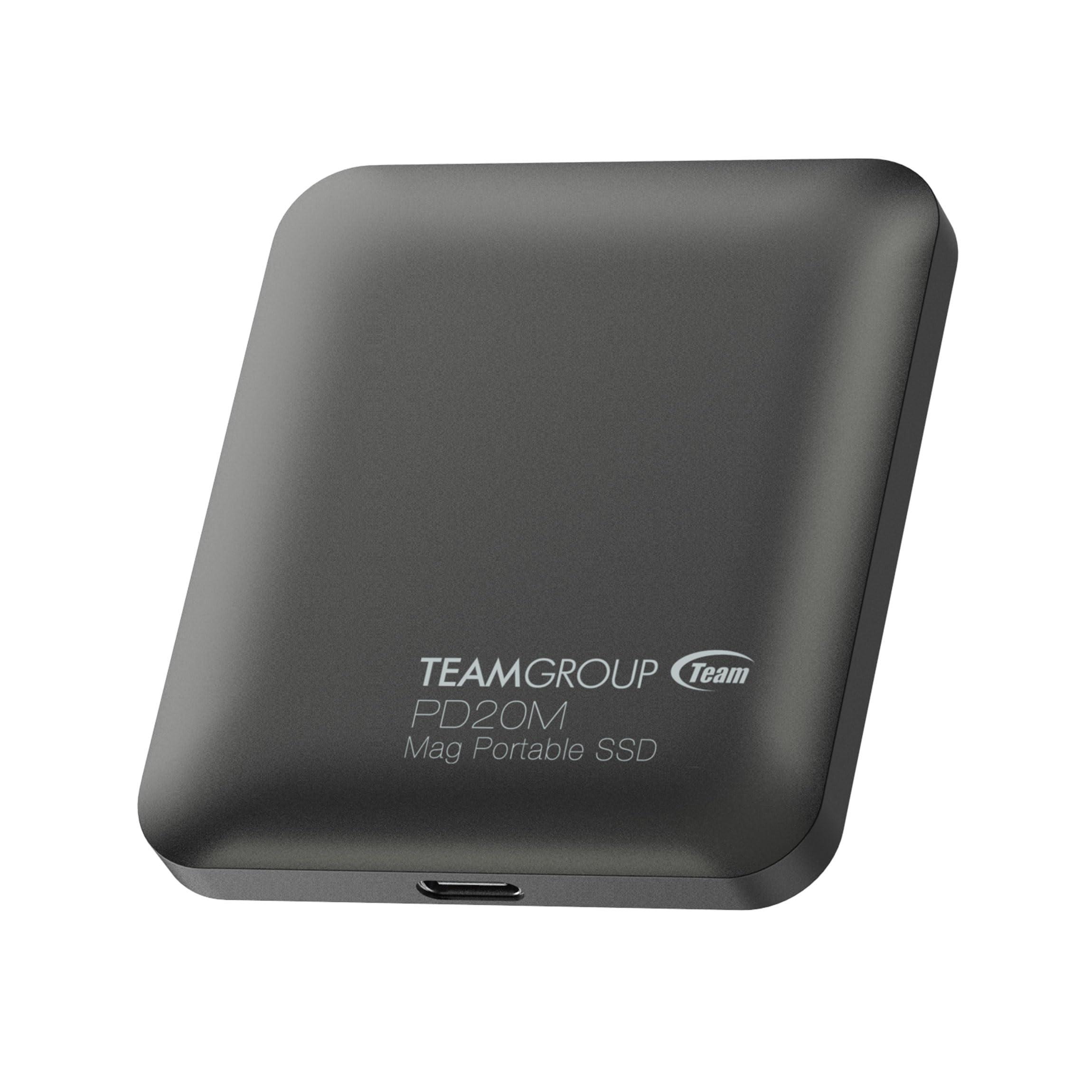 TEAMGROUP TEAMGROUP PD20M 2TB Magnetic External SSD Read up to 2000MB/s USB 3.2 Gen 2x2 Type-C 4K ProRes HDR Record iPhone 15&16 Pro Max,iPad TPSEG2002T0C108
