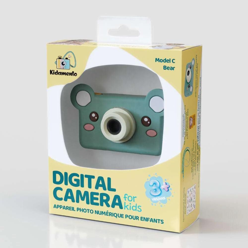 Kidamento Kidamento Kids Digital Camera & Video Camcorder, Soft BPA-Free Silicone Casing, 32GB Memory Card - Model C - Mikayo The Bear